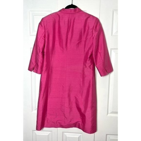 Liz Clairborne Collection Bright Pink 100% Silk 3/4 Sleeve Light Jacket Size 12 - Picture 8 of 8